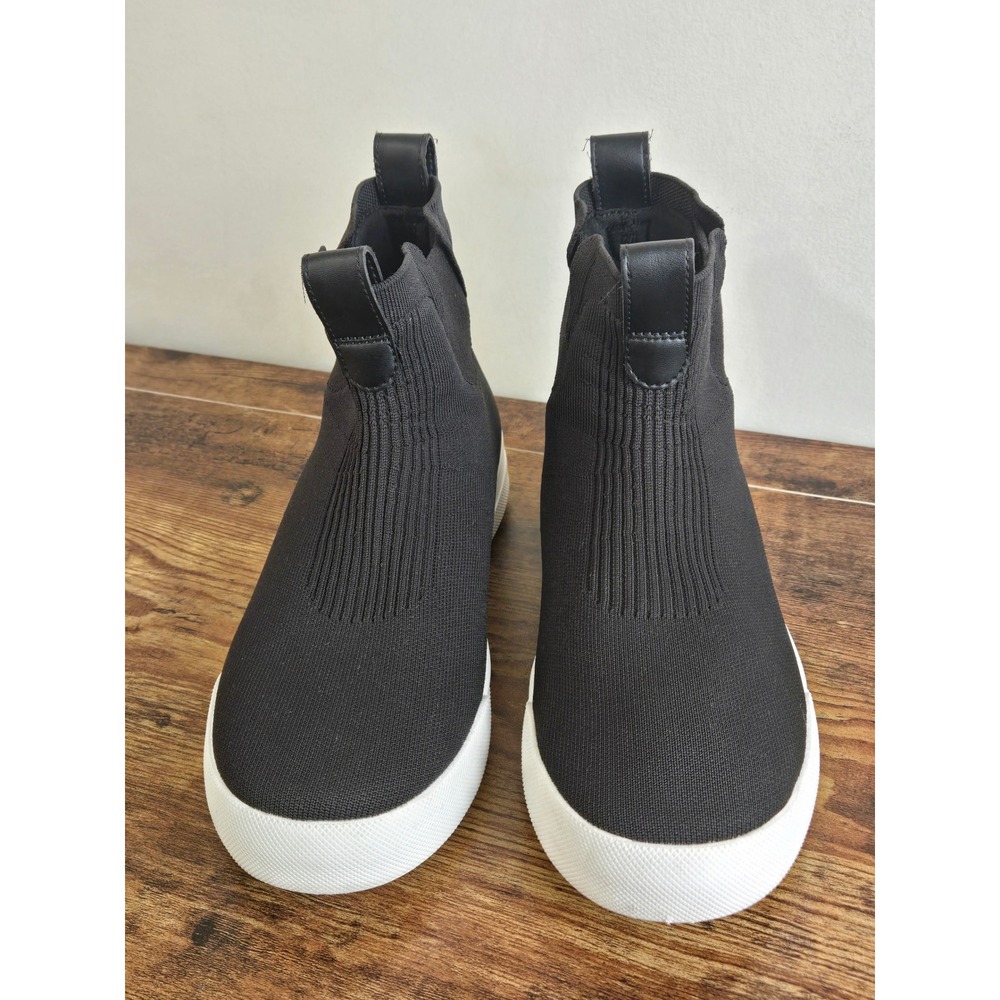 Vessi Weekend Chelsea Boots Womens 9 Asphalt Black Waterproof Knit Sneakers